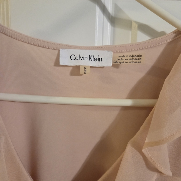 Calvin Klein Women's Pink Ruffle Top - Picture 2 of 4